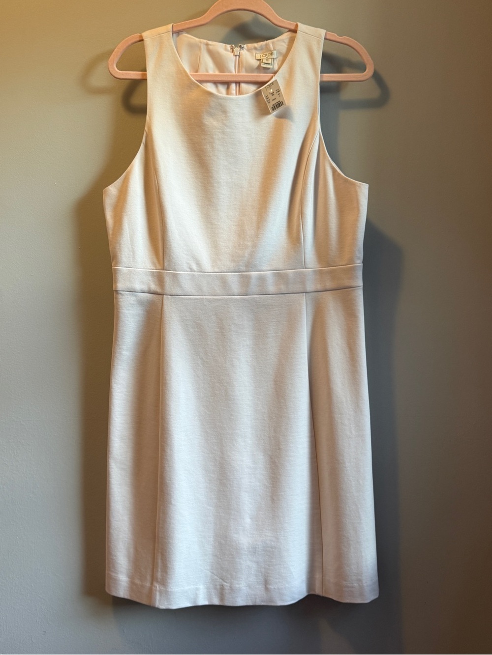 NWT J.Crew Cream Viscose Blend Classic Capsule Wardrobe Sleeveless Shift 14